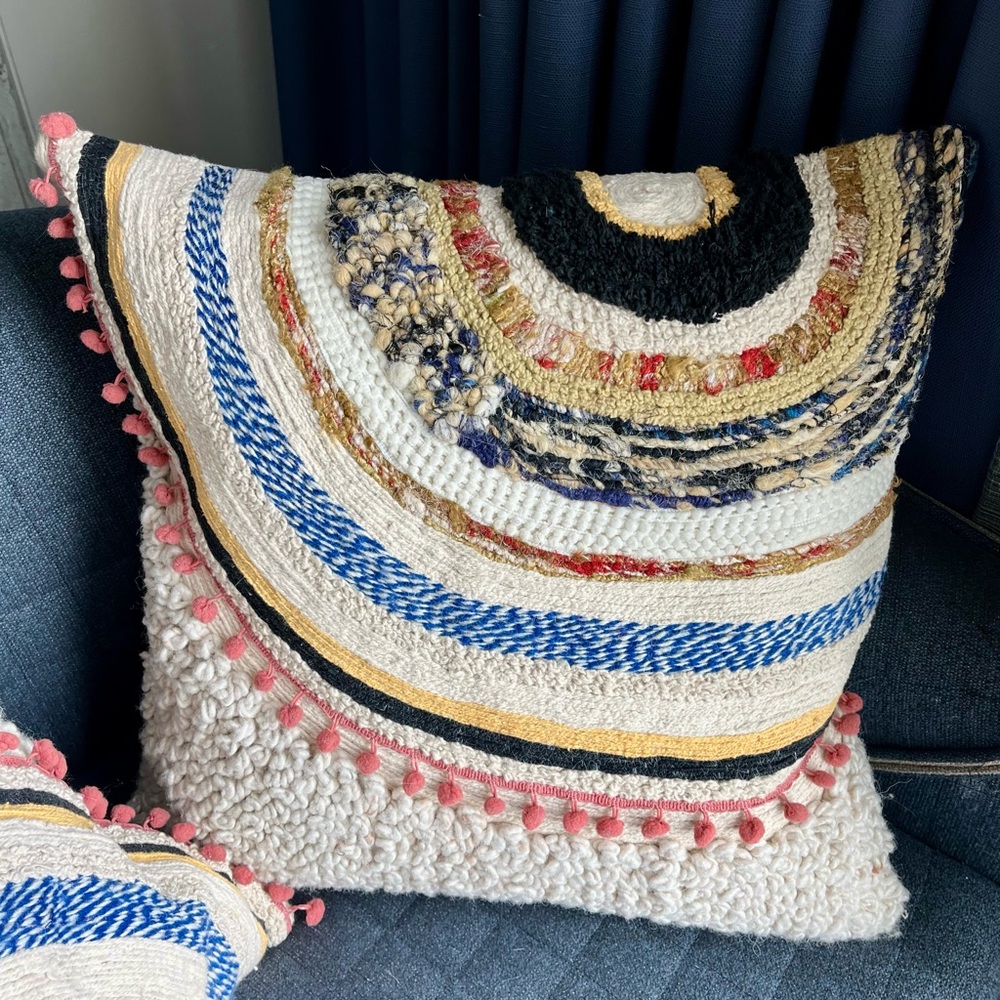 Livabliss Fleetwood 20x20  Indoor Decorative Cushion Pillow Boho Textured Set 2